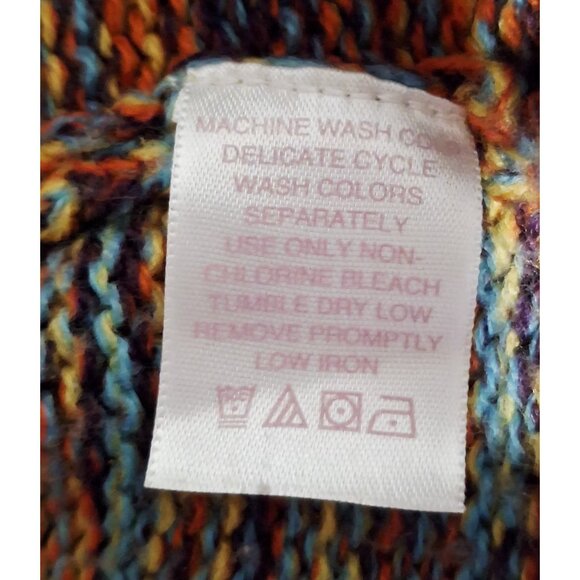 Multicolor Woman Within Open Cardigan Sweater Size 1X 100% Acrylic Lightweight K - Picture 4 of 7